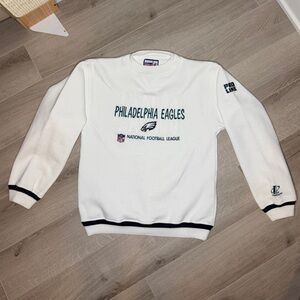 Vintage 2000s Eagles Pro Line Embroidered Sweatshirt M Cream NFL